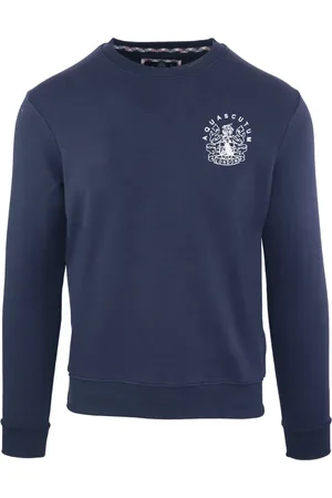 Aquascutum Mens Aldis Chest Logo Navy Sweatshirt - - Size Small