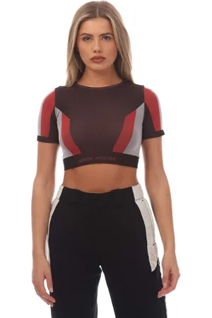 Heron Preston Womens Ex-Ray 3D Ribbing Top in Black Red - Size L/XL