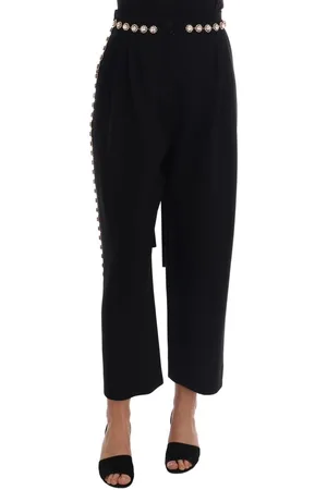 Dolce & Gabbana WoMens Wool Stretch Crystal Pants material_wool1 - Size IT 38 (Womens)