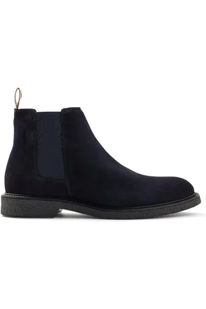 HUGO BOSS Mens Tunley Chelsea Boots in Dark Suede - Size UK 6