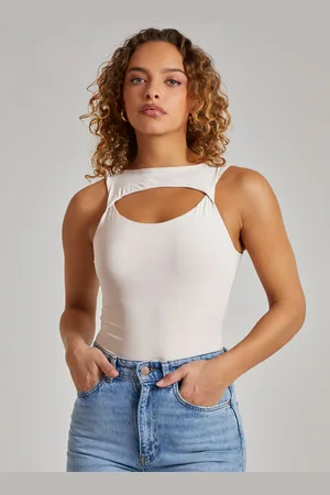 Pink Vanilla Womens Slinky Sleeveless Letterbox Bodysuit - - Size 6 UK