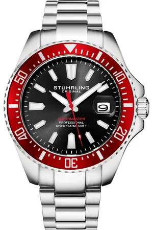 Stuhrling Mens Red Depthmaster Quartz 42mm - - One Size