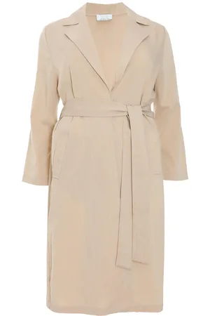 Quiz Womens Curve Linen Look Trench Jacket - Size 20 UK