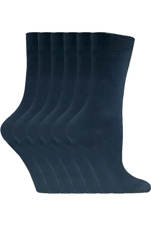 Sock Snob Womens - 6 Pairs Ladies Plain Coloured Cotton Socks - - Size UK 4-6.5