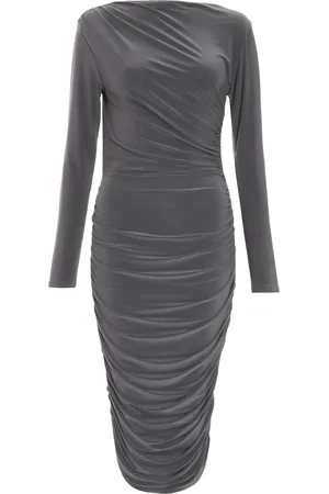 Quiz Womens Ruched Bodycon Midi Dress - Size 6 UK