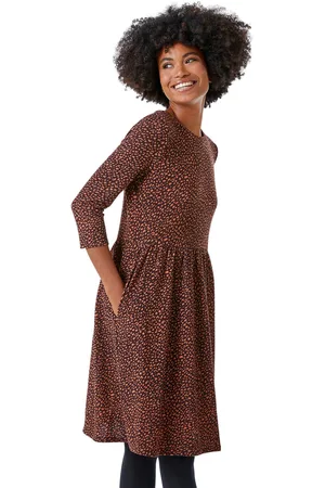 Roman Womens Animal Print Stretch Dress - - Size 18 UK