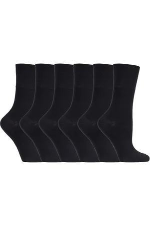 Gentle Grip Womens Sock Shop - 6 Pairs Ladies Non Elastic Bamboo Socks - SOLRM31 - Nylon - Size UK 4-8