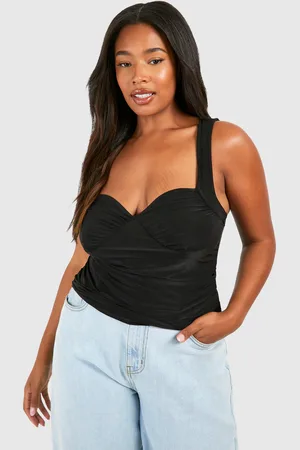 Boohoo Womens Plus Slinky Ruched Top - - Size 20 UK