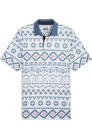 PUMA Mens Fair Isle Print Golf Polo Shirt - - Size Medium