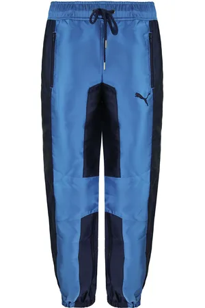 PUMA X Rihanna Fenty Satin Track Pants Blue Womens Bottoms 575717 01 - Size 10 UK