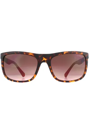Guess Rectangle Mens Dark Havana Gradient Sunglasses - One Size