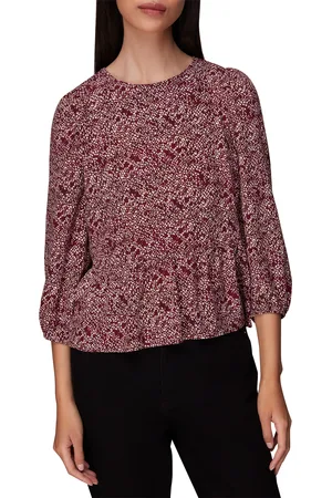 Whistles Womens Rough Weave Cut Out Peplum Top - - Size 10 UK