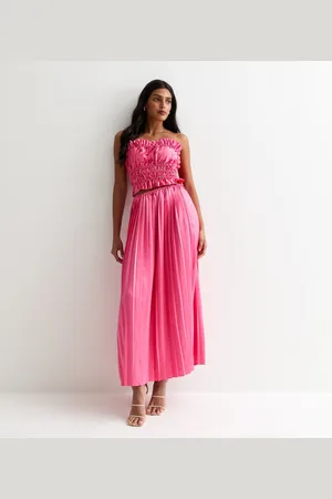 Gini London Womens Hot Pink Ruched Bandeau Top - - Size 4 UK