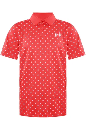Under Armour Childrens Unisex Short Sleeve Collared /White Kids Poppy Polo Shirt 1364426 690 Cotton - Size Large