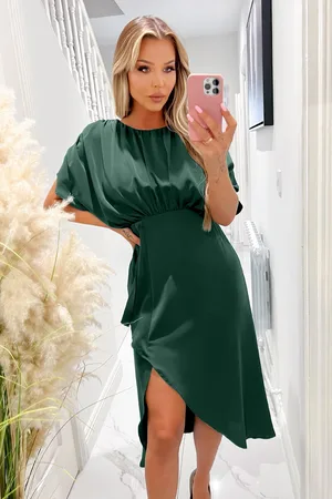 Ax Paris Womens Batwing Gathered Top Midi Dress - Size 8 UK