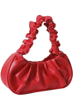 Azura Exchange Unisex Womens Small Pu Leather Handbag Clutch with Pleated Design - One Size