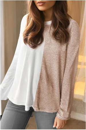 Azura Exchange Womens Colorblock Long Sleeve Crew Neck Top - Size Medium