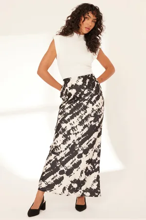 Quiz Womens Satin Aztec Print Midaxi Skirt - Size 8 UK