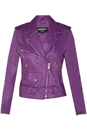 Infinity Womens Cowhide Biker Jacket-Mansfield - Lamb Leather - Size 8 UK