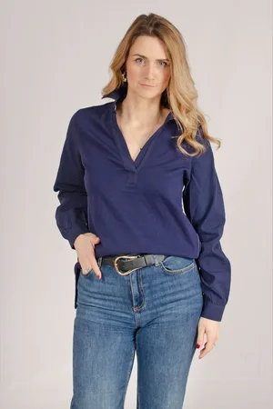 White Stuff Womens Open Collar Tunic Shirt - Cotton - Size 8 UK