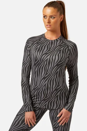 Surfanic Womens Cozy Limited Edition Crew Neck Baselayer Black Zebra - - Size 8 UK