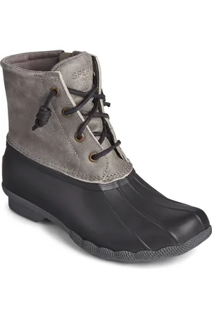 Sperry Womens Saltwater Core Female Ladies Mid Boot BLKGRY - Leather - Size UK 3