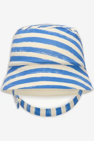 THE BONNIE MOB Baby Boys Chill Striped Sun Hat in - Size 3-4Y
