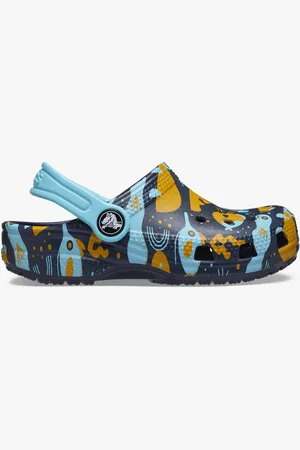 Crocs Kids Unisex 209039-4HQ CLASSIC ISLAND ESCAPE Clogs Navy/Multi - - Size UK 5