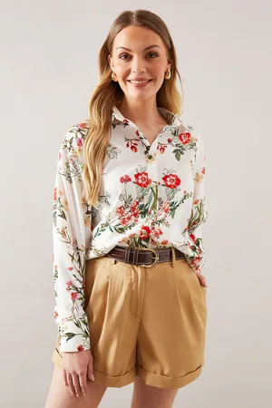 wallis Womens Floral Button Shirt - - Size 14 UK