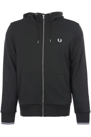 Fred Perry Mens Zip Through Hoodie in Cotton - Size Small