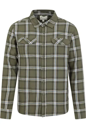 Mountain Warehouse Mens Clyde Checked Shirt ( Green) Cotton - Size X-Small