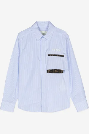 Fendi Boys Striped FF Pocket Shirt in - Size 10Y