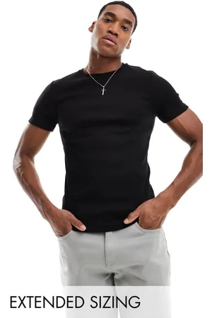 ASOS Mens essential muscle fit rib t-shirt in - Size 3XL