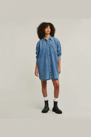 G-Star Womens G-Star RAW Oversized Denim Dress - Cotton - Size Medium