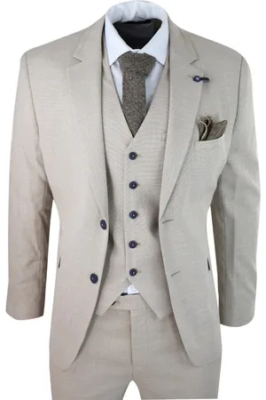 Infinity Mens 3 Piece Linen Summer Spring Classic Suit - Size 36 (Chest)