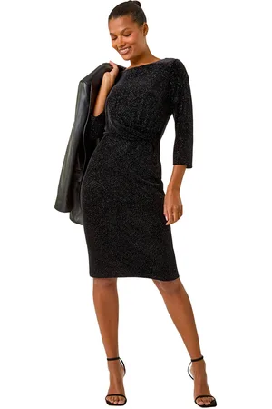 Roman Womens Velvet Bodycon Midi Dress - - Size 10 UK