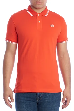 La Martina Mens Slim Fit Short Sleeve Polo Shirt TMP007-PK001 - - Size Large