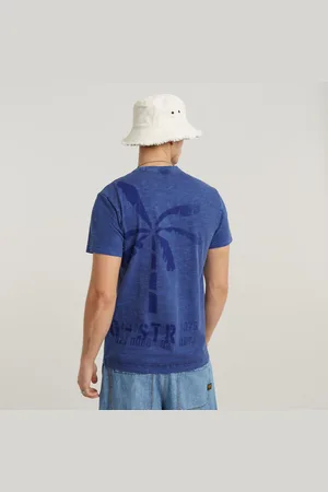 G-Star Mens G-Star RAW Musa Palm Stencil Pigment Dye T-Shirt - Cotton - Size Small