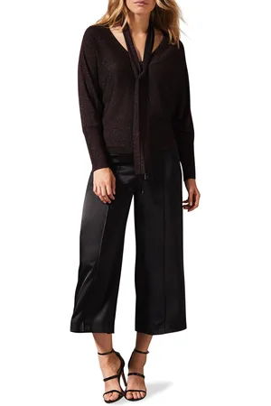 Phase Eight Womens Sameera Scarf Tie Knit Top - - Size Large
