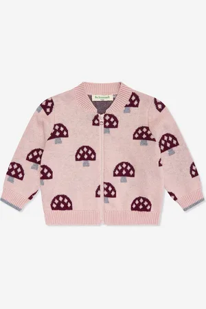 THE BONNIE MOB Baby Girls Mushroom Knit Cardigan in - Size 18-24M