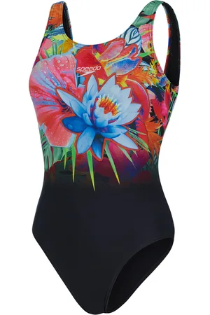 Speedo Womens Digital U-Back 1 Piece Swimsuit in Multi colour - - Size 6 UK
