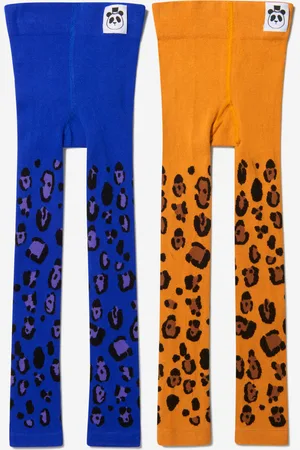 Mini Rodini Girls Organic Cotton Leopard Leggings (2 Pack) - - Size 0-3M