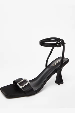Quiz Womens Satin Buckle Heels - Size UK 4