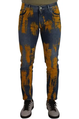 Dolce & Gabbana Mens Yellow Dye Cotton Skinny Denim Jeans material_cotton - Size IT 54 (Mens)