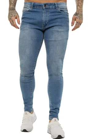 Enzo Mens Skinny Super Stretch Denim Jeans - Cotton - Size 36W/32L