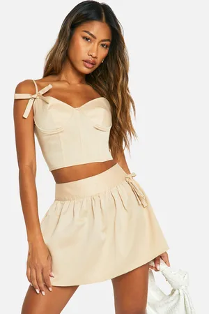 Boohoo Womens Bow Detail Strappy Corset - - Size 12 UK