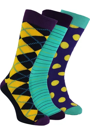 Happy Socks HS by - Mens 3 Pack Fun Novelty Dress - Argyle Cotton - Size UK 6-11