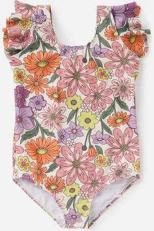 Angel & Rocket Girls Sylvie Frilll Shoulder Swimsuit - - Size 10Y