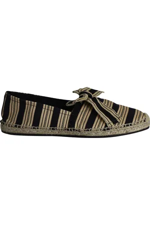 Tory Burch Pre-owned Womens Stripe Bow Espadrille Flats In Multicolor Canvas - - Size UK 6