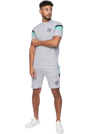 Crosshatch Mens Maxmore Top & Shorts Set ( Marl) - Size Medium